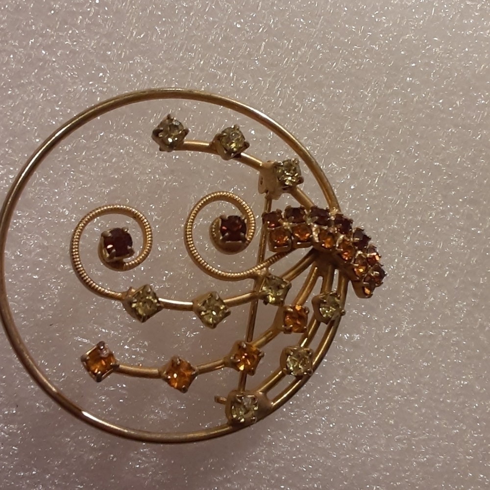 Multi Colored Rhinestone Brooch - image 3